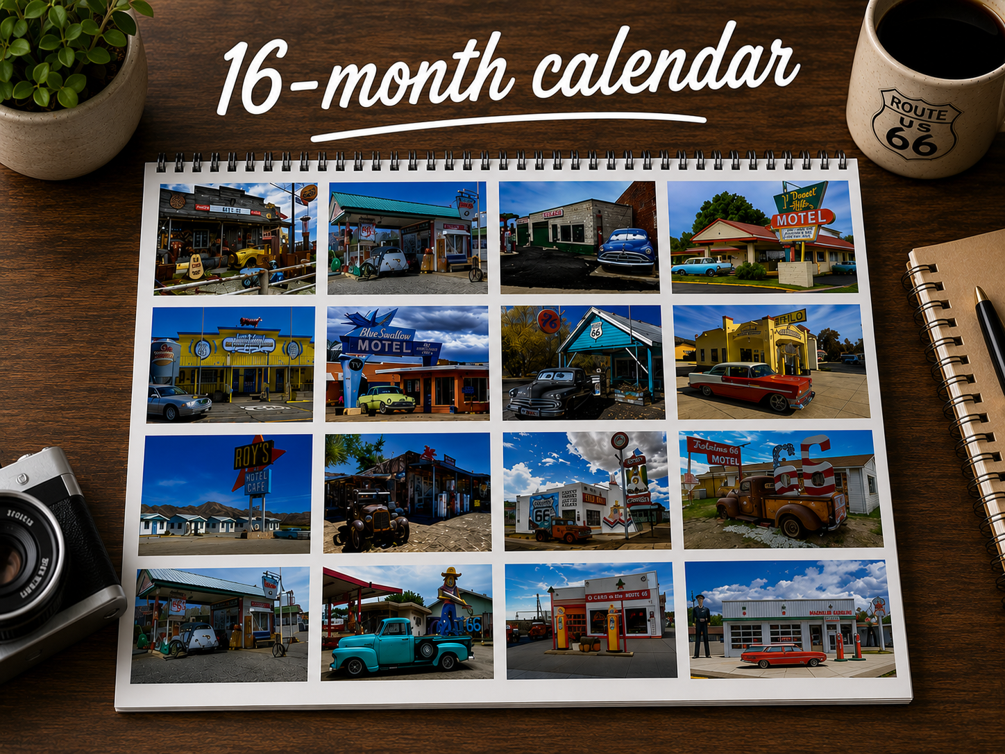 Official Travels With Randy 16 Month Route 66 Centennial Calendar